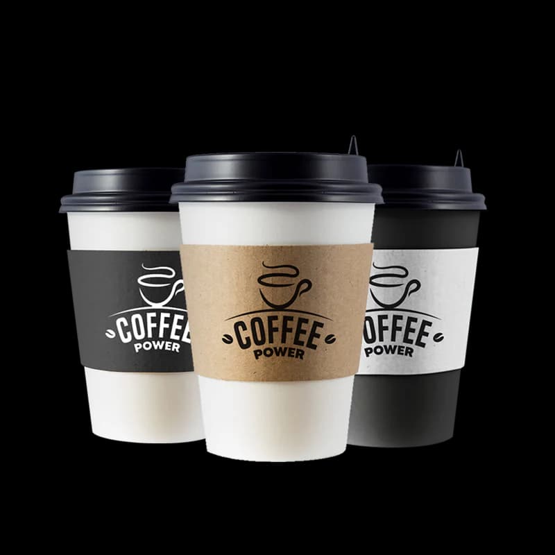 8oz corrugated cup sleeves with custom branding
